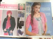 LEISURE ARTS CROCHETED ACCESSORIES AND EASY GOING FASHIONS LOT 0F 2