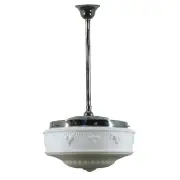 Senator Opal Matt 14&quot; Shade w 3/4&quot; x 1/2m Chrome Rod Pendant