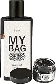[My Bag] Black Handbag Care Kit for Leather - Leather Balm & Scuff Dye Cream for use on Hangbags, Luggage, Shoes, Boots and Leather Clothing (Black), Black, One Size