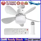 LF# 30W Ceiling Fan Light 3 Speeds LED Chandelier Fan (White Large Remote+Extend