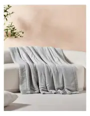 [Serene] Hudson Fleece and Sherpa Reverse Throw Blanket in Grey