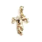 New 14k yellow Gold solid 3D scarecrow Pendant charm Gift fine jewelry 3.3g