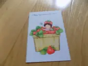 Greeting card Strawberry Girl Gal basket of strawberries Get Well Marian Heath