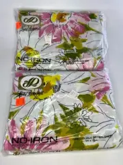 Vintage Lady Pepperell No Iron Muslin Double Size Flat &fitted Sheet Floral Pink