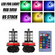 2PC For Honda Civic 2006-2018 RGB Remote Wireless H8 H11 H9 LED Fog Lights Bulbs (for: Honda Civic)
