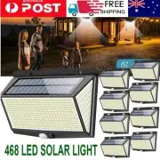 468 LED Solar Powered PIR Motion Sensor Wall Lights Garden Security Lamp Outdoor