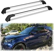 TINIANHHCT Cross Bars Lockable Fits for LR Discovery 5 L462 2017-2025 with Flush Side Rails Roof Rack Cargo Luggage Carrier, Black+Silver