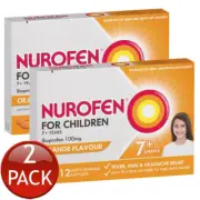 2 x Nurofen For Children 7+ Years Chewable Capsules Orange Ibuprofen 12 Pack