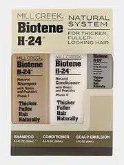 Mill Creek Botanicals Biotene H-24 Tri Pack (Shampoo, Conditioner And Emulsion) 3 Phase System For Thicker Fuller Hair Naturally