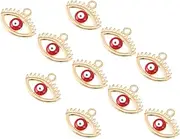 [Tofficu] Diy Jewelry Charms 10pcs Alloy Pendants in Evil Eye Shape Charms for Necklace Earrings Bracelet