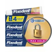 Fixodent Ultra Max Hold Secure Denture Adhesive Cream for Full and Partial Dentu