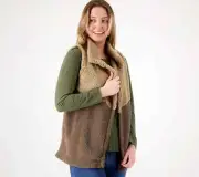 Koolaburra by UGG Brushed Back Sherpa Vest (Dune, X-Small)