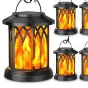 Upgraded Solar Lanterns Outdoor Waterproof - Flickering Flames for Patio Decor