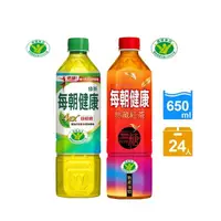 在飛比找momo購物網優惠-【每朝健康】綠茶/熟藏紅茶-無糖650mlx24入/箱