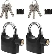 BRIGHTFUFU 2Pcs Durable U Bike Lock with Alarm Security Alarm Lock for Motorcycles Bikes Containers Doors High Decibel Alert Easy to Carry with Keys Batteries