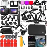 Husiway Accessories Kit for Gopro Hero 13 12 11 10 9 Black Waterproof Housing Silicone Case Glass Screen Protector Bundle for Go pro Gopro13 Gopro12 Gopro11 Gopro10 Hero13 Hero12 Hero11 Hero10 62E