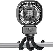 Afenau Pram Fan Clip on Stroller, 5000mah Rechargeable Baby Fan for Pram, 270° Rotation Buggy Fans With Flexible Tripod, Portable Pushchair Fans, Stroller FAN for Car, Office, Outdoor, Camping
