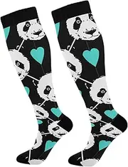 [GAIREG] Valentine Cats Hearts on Pink Compression Socks for Woman Compression Socks Men Traveling Knee High Printed Socks