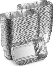 Montopack Aluminum Mini Disposable Loaf Pans | Deep Half Size 6 X 3.5” Extra Thi