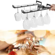 30cm Stemware Wine Glass Rack Wall Mountable Wrought Iron Black iLW MB CR