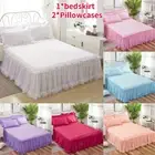 Lace Ruffled Bed Skirt Dust Deep Drop Bedspread Sheet Pillowcases Bedding Home