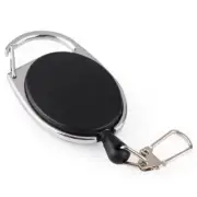 1Pc Black Retractable Pull Key Ring ID Badge Lanyard Name Tag Card Holder r