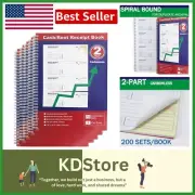 5-Pack Professional Money & Rent Receipt Book - Two-Part Carbonless 400 Receipts