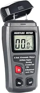 EMT01 Digital Wood Moisture Meter Handheld 2 Pins Timber Lumber Damp Humidity Detector Tester with Large LCD Display