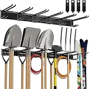 Waturis Tool Storage Rack, 48 Inch Heavy Duty Garage Wall Organzier, 13Pcs Adjustable Garden Tool Organizer for Garage Storage Organization Yard Shed Tool Organizer