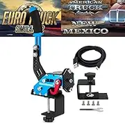 Obokidlyamor Blue USB Handbrake With Clamp Compatible with Logitech G920 Racing Wheel on Xbox Series S/X Console; PC System USB Handbrake SIM for Racing Games G923