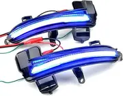 2pcs LED Dynamic Side Mirror Turn Signal Sequential Light Compatible with Sko-da Su-perb A7 B8 2016 2017 2018 2019 Car Style-Blue and Yellow