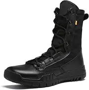 [JiuQing] Mens Military Boots Mid High Rise Combat Boots Lightweight Trekking Backpacking Work Boots