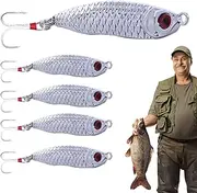 Metal Fishing Lures | Realistic Metal Fishing Bait Hard Lures,Fish Gears with Red Eyes Reusable Design for Anglers Enthusiast Fisherman