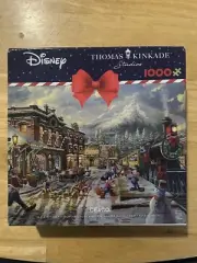 Thomas Kinkade Mickey And Minnie Candy Cane Express 1000 Puzzle New Ceaco Disney