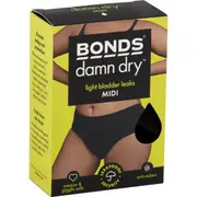 Bonds Damn Dry Midi Period Underwear Size 12 each