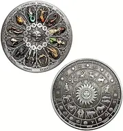 Twelve Constellations Colorful Lucky Coins Collection Decision Challenge Coin.