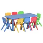 Keezi 9 Piece Kids Table and Chairs Activity Study Children Furniture Plastic