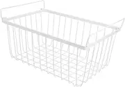 HOLIDYOYO Deep Freezer Organizer Bin: Stackable Metal Basket For Meat - Foldable Handles Ventilation Vertical Sides Wire - Rectangular Refrigerator Food Container - Vegetable Fruit