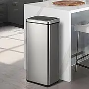 Oikiture Rubbish Bin 60L Kitchen Bin with Sensor Automatic Rubbish Trash Can for Home and Kitchen Silver