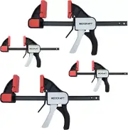 Quick Release Bar Clamps, 4-Pack, 4" & 6" Mini Light Duty Wood Clamps