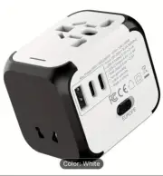 International World Travel New Adapter USB Port And Dual Type-C Ports Power Plug