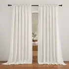 Sheer Curtains, Linen Textured Semi Sheer Draperies, Light Glare Filtering Pr...
