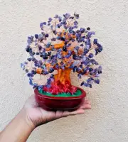 Natural Large Amethyst Tree Christmas Gemstone Bonsai Crystal Money Tree Gift