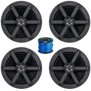 2 Pair of JVC CS-MS620 6.5" 100W Marine Speakers with 50ft 16 Gauge Speaker Wire