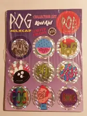 1995 Vintage Kool-Aid Limited Edition POG Milk Cap Collector's Set NEW