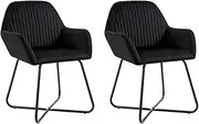 Dining Chairs 2 pcs Black Velvet,Elegant Velvet Dining Chairs with Armrests for Modern Dining Room and Living Room Decor Dining Room Chairs