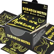 Rainbow Scratch Paper Art Mini Notes Easter Basket Stuffers for Kids Teens Gifts