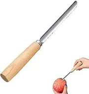 Fruit Corer Tool,Stainless Steel Pear Pitter - Multifunctional Manual Fruit Corer with Anti-Slip Wood Handle for Quick Cooking Salad Prep Juicing Canning