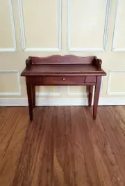 Dollhouse Writing Desk with Drawer Walnut Finish 1:12 Scale Miniature Furniture