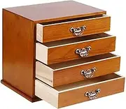 4-Layer Solid Wood File Cabinet, Desk Storage Box, Shelf Information Rack, for A4 Paper, Magazines, Documents (Size : 37.5×26×33cm)